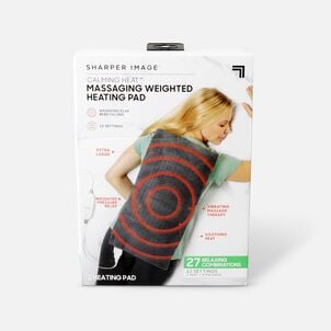 Sharper Image&reg; Calming Heat Massaging Weighted Heating Pad, 12 Settings - 3 Heat, 9 Massage, 12&rdquo; x 24&rdquo;, 4 lbs