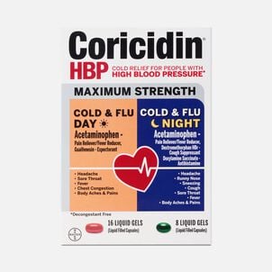Coricidin&reg; HBP Maximum Strength Cold & Flu Day + Night Liquid Gels, 24 ct.